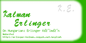 kalman erlinger business card